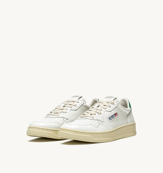 AUTRY SNEAKERS MEDALIST LOW IN PELLE BIANCA E VERDE