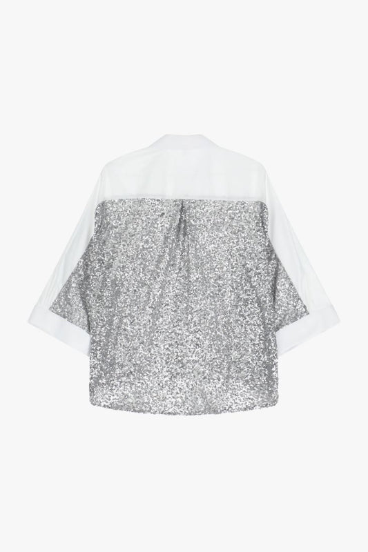 Camicia oversize con retro in paillettes