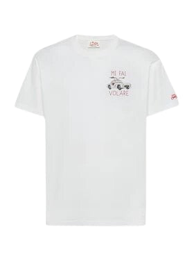 T-shirt Man in cotone con ricamo "Mi fai volare"