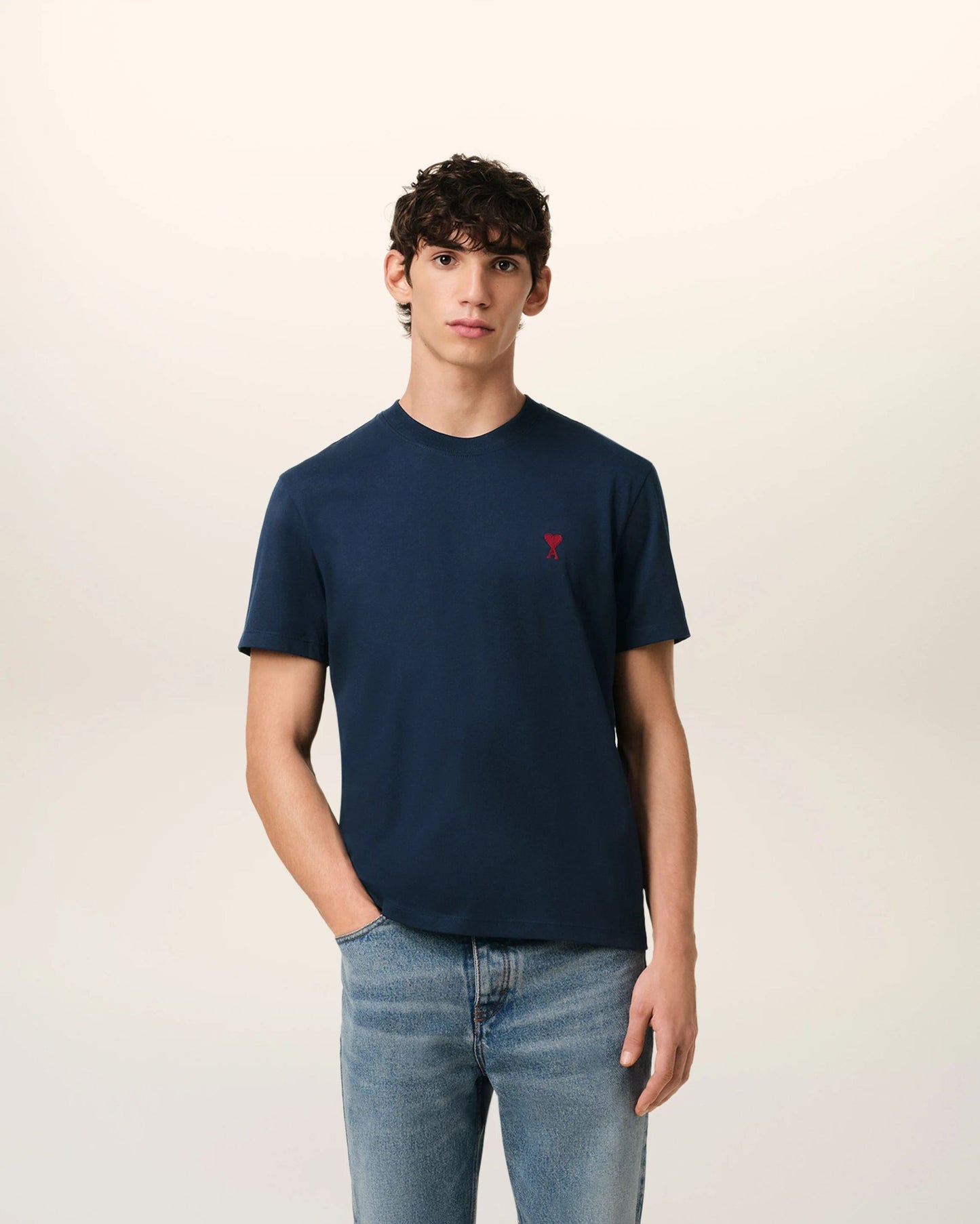 T-shirt Ami de Coeur in cotone blu scuro