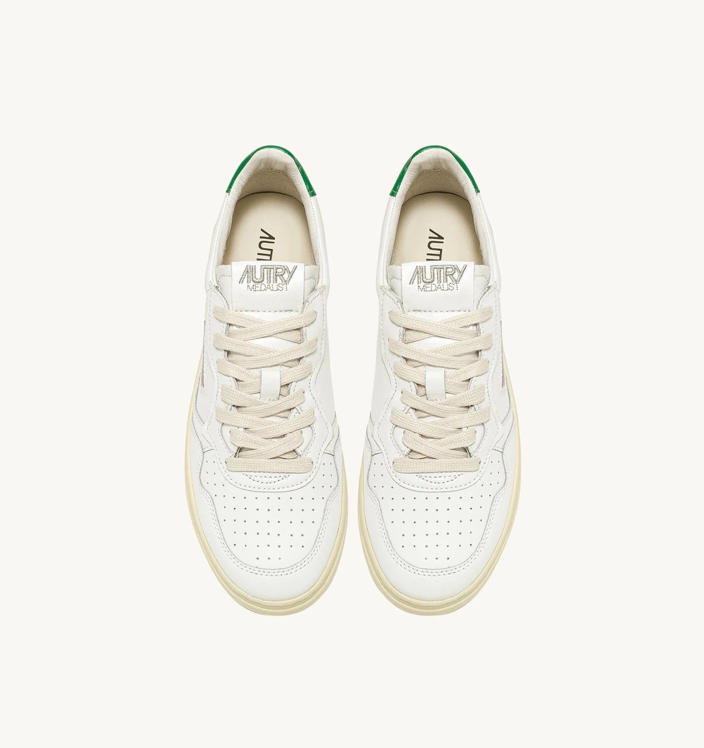 AUTRY SNEAKERS MEDALIST LOW IN PELLE BIANCA E VERDE