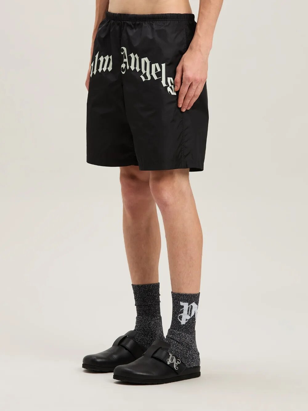 Costume da bagno con Logo curved- PALM ANGELS