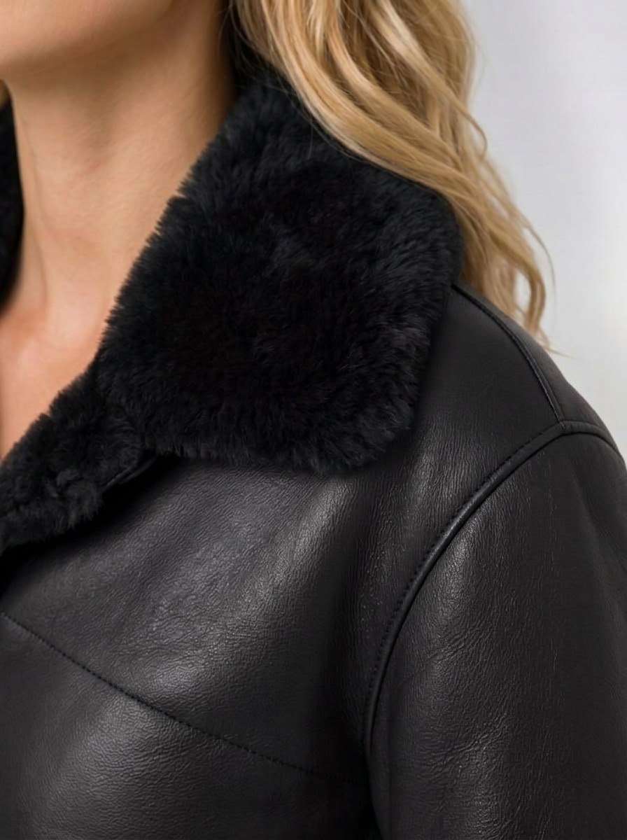 Giubbino reversibile in similpelle