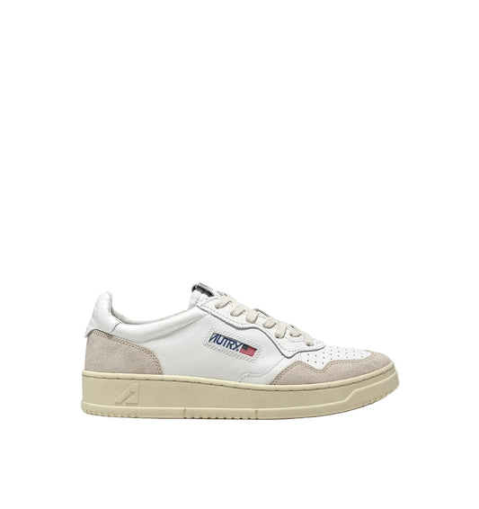 AUTRY SNEAKERS MEDALIST LOW IN PELLE BIANCA E SUEDE BEIGE