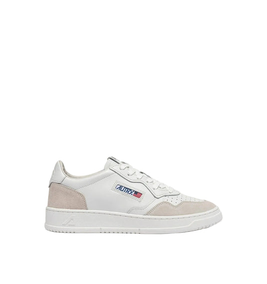 AUTRY SNEAKERS MEDALIST LOW IN SUEDE E PELLE BIANCA