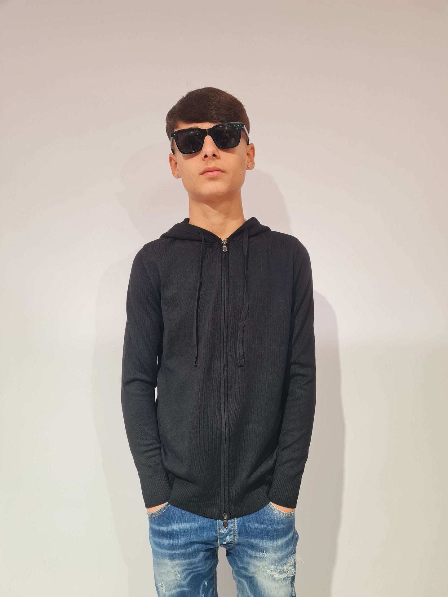 INNESCO MAGLIONE CARDIGAN CON CAPPUCCIO