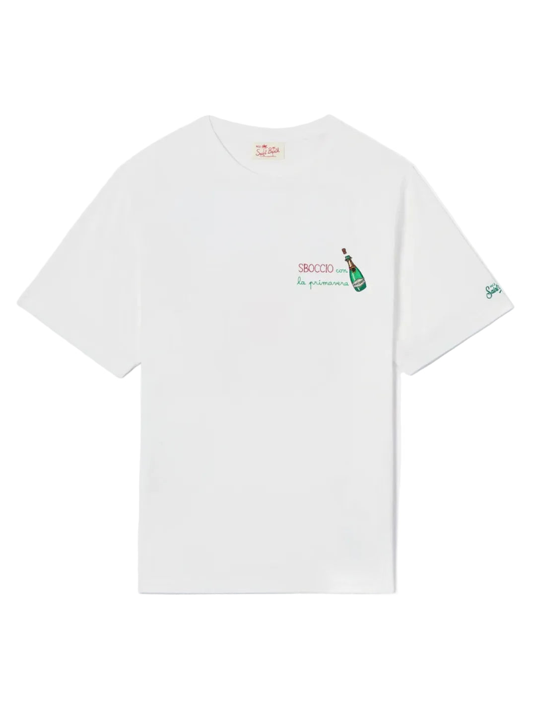 T-shirt Portofino bianca con ricamo Sboccio Con La Primavera