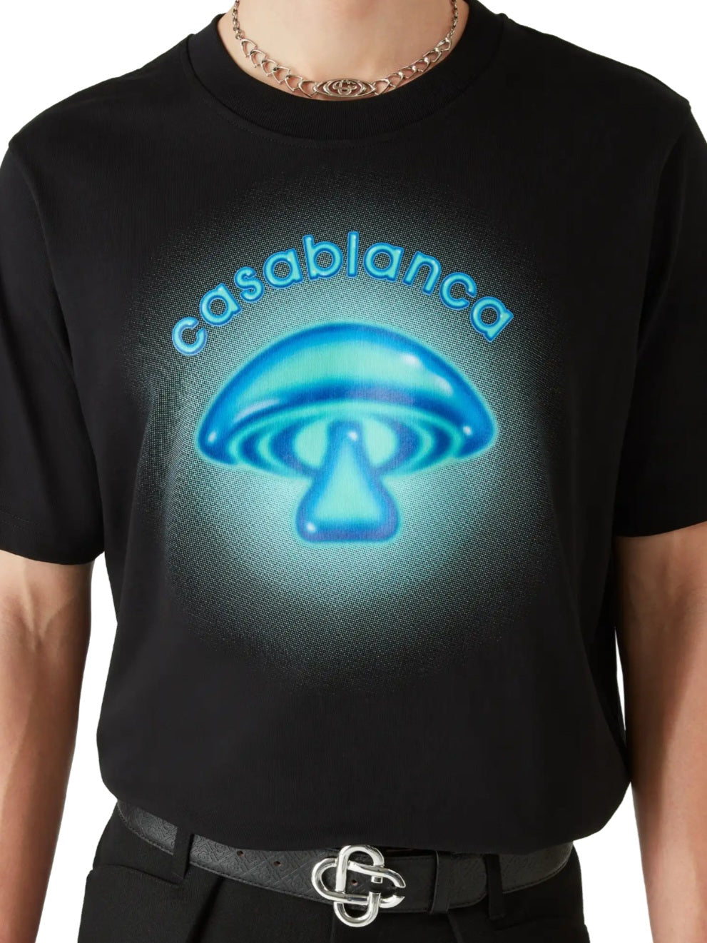 Airbrush Mushroom Logo Short Sleeve T‑Shirt