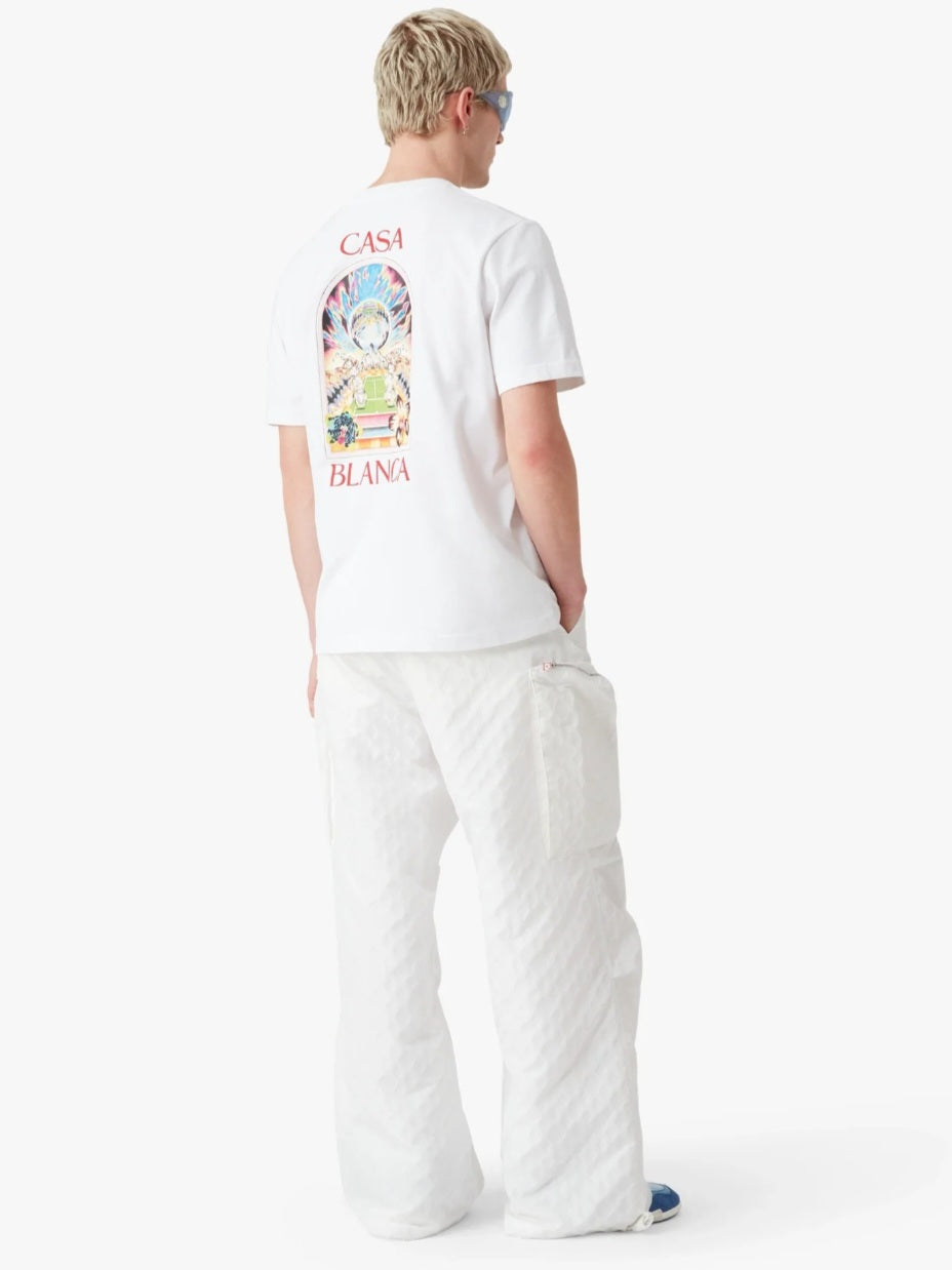 CASA BLANCA White Tennis Landscape Short Sleeve T‑Shirt