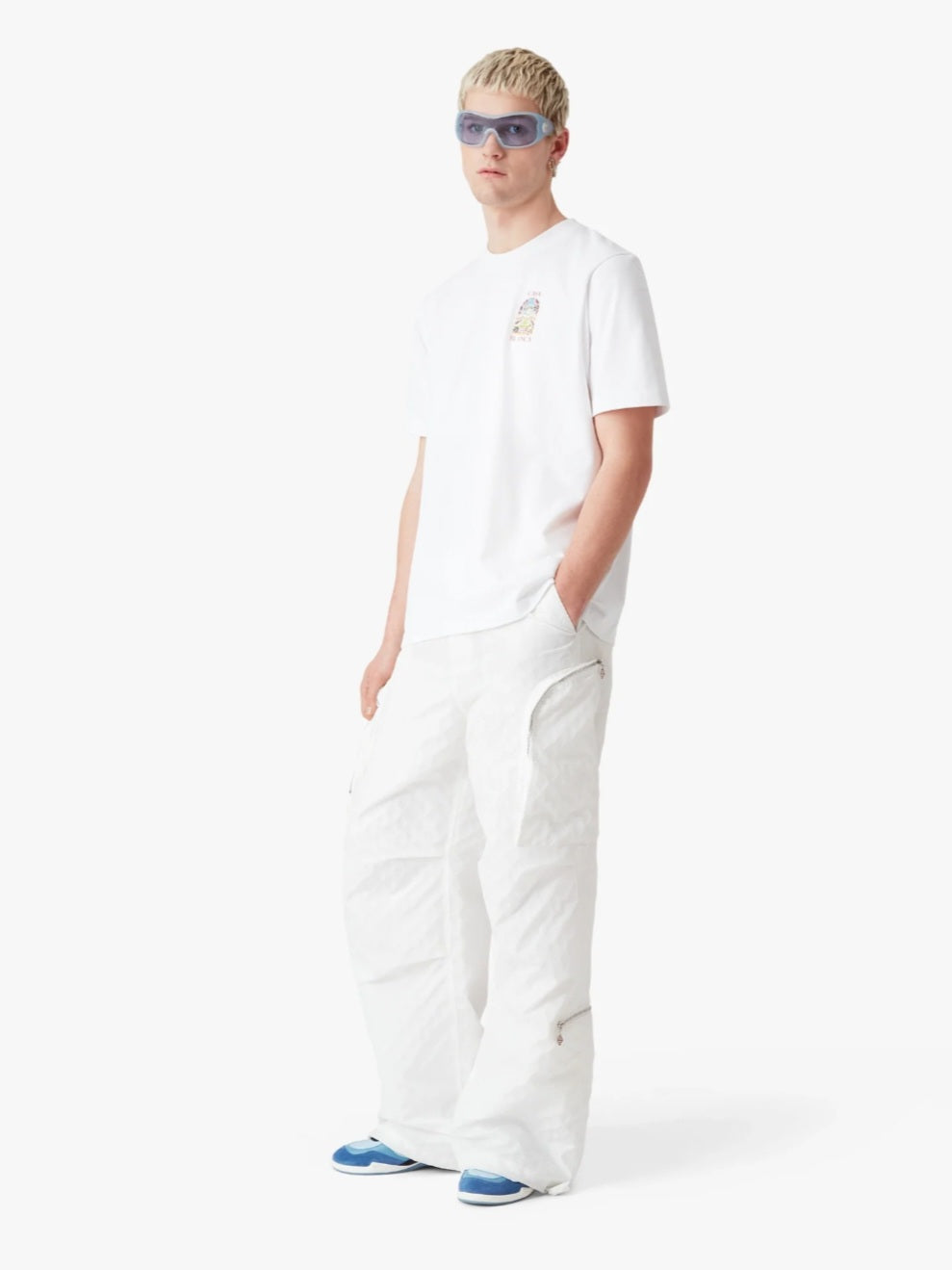 CASA BLANCA White Tennis Landscape Short Sleeve T‑Shirt