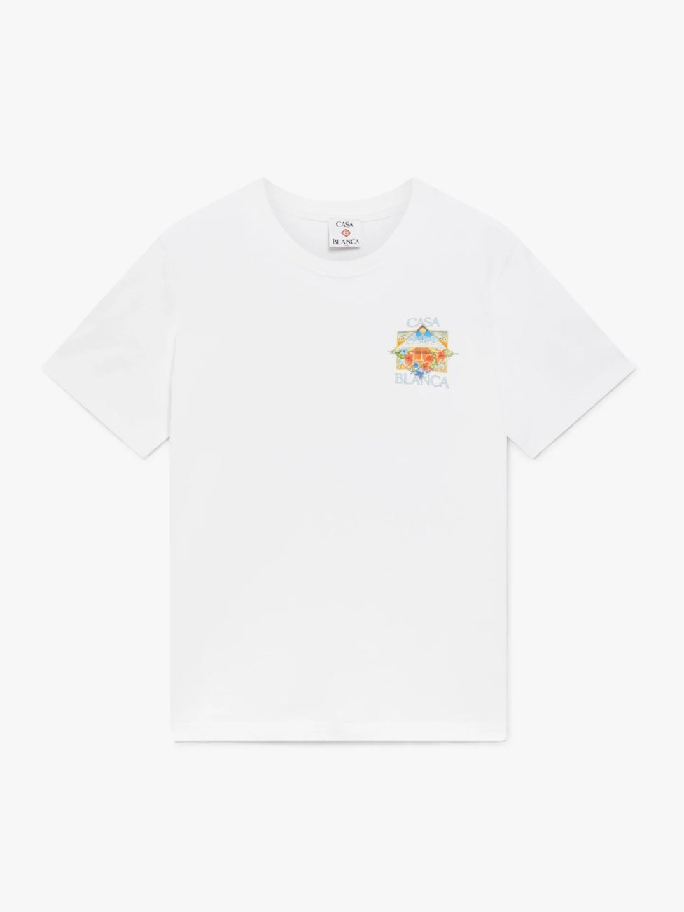 CASA BLANCA White Flower Court Icon Short Sleeve T‑Shirt