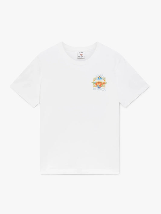 CASA BLANCA White Flower Court Icon Short Sleeve T‑Shirt
