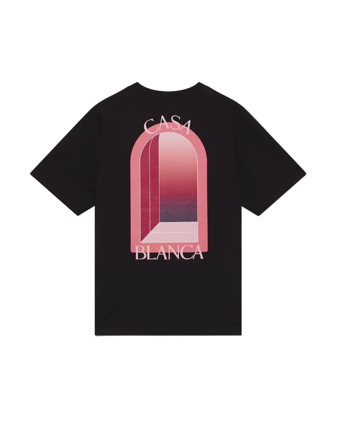 CASA BLANCA Black Pink Arches Short Sleeve T‑Shirt