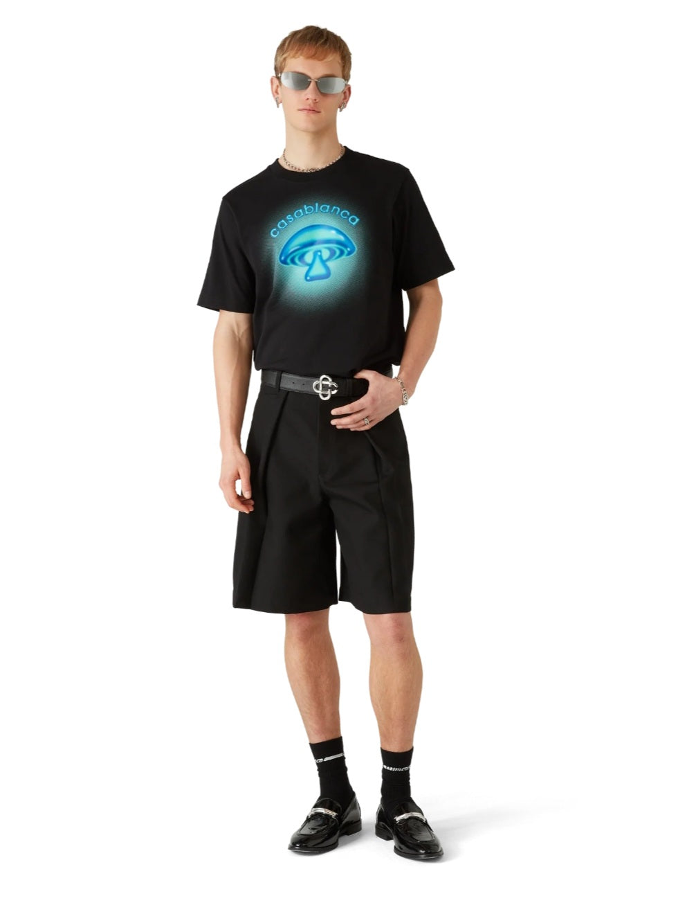 Airbrush Mushroom Logo Short Sleeve T‑Shirt