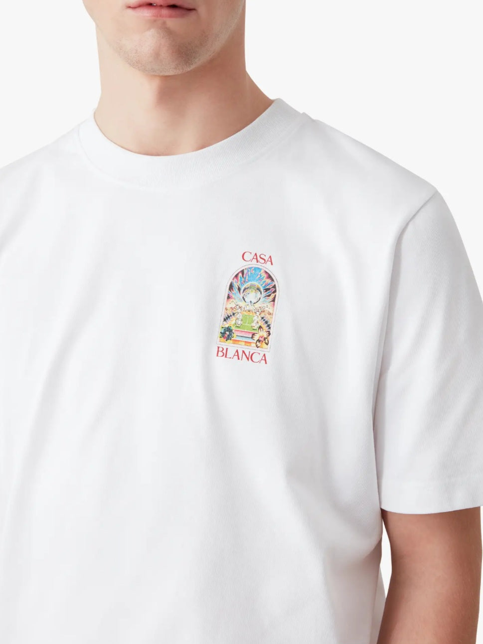 CASA BLANCA White Tennis Landscape Short Sleeve T‑Shirt