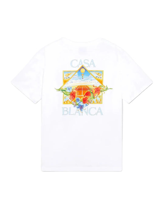 CASA BLANCA White Flower Court Icon Short Sleeve T‑Shirt
