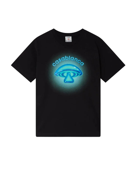 Airbrush Mushroom Logo Short Sleeve T‑Shirt