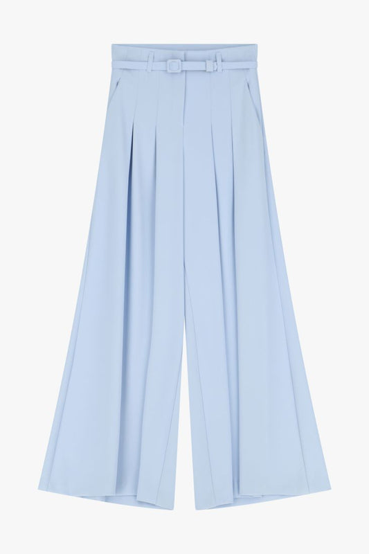 Pantaloni ampi con vita alta e pinces