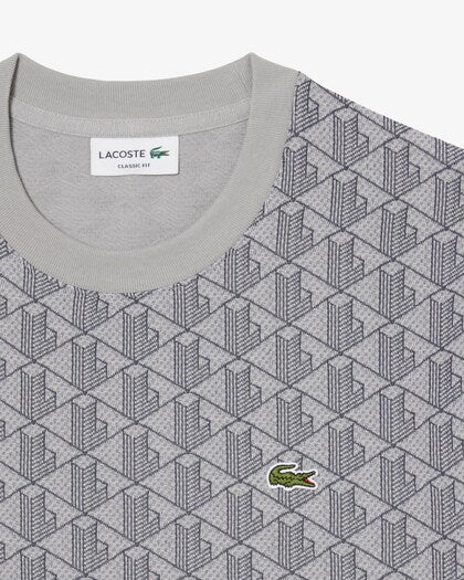 LACOSTE T-shirt Classic fit con monogramma jacquard