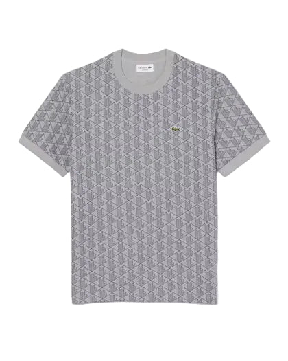 LACOSTE T-shirt Classic fit con monogramma jacquard