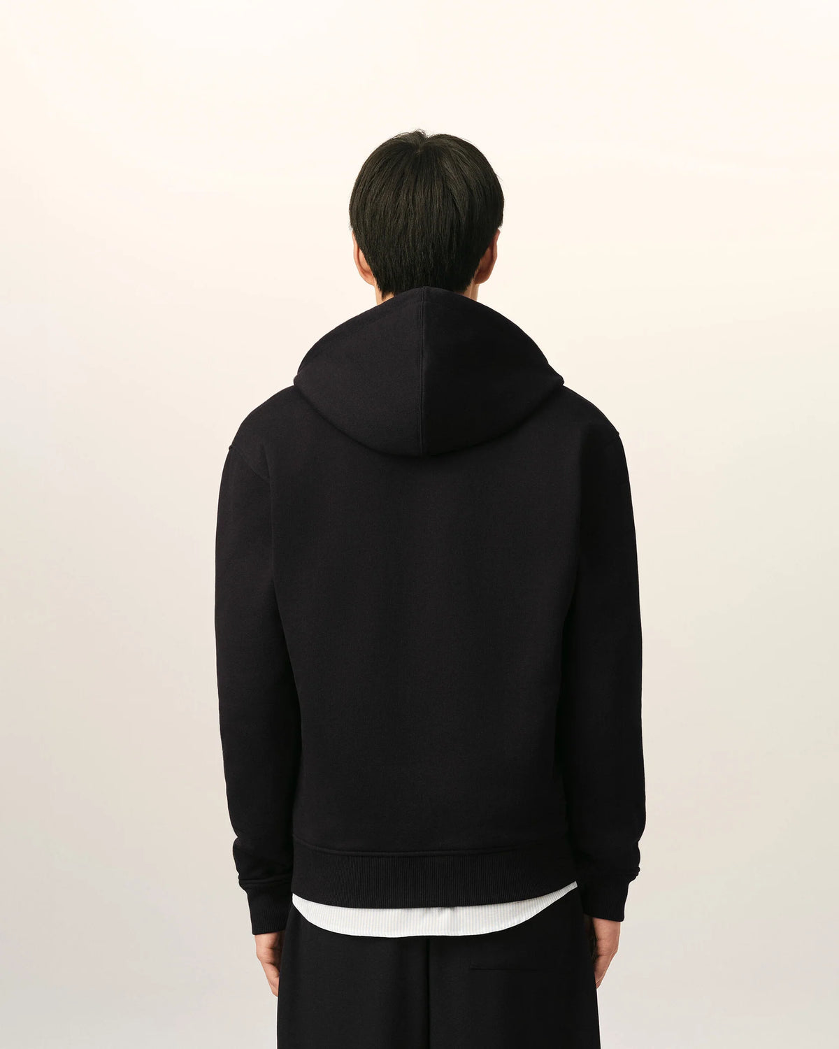 Felpa con zip Ami de Cœur in cotone nero
