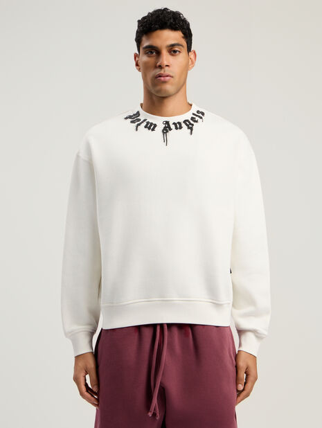 PALM ANGELS new Neck Logo Reg Crew Sweatshirt