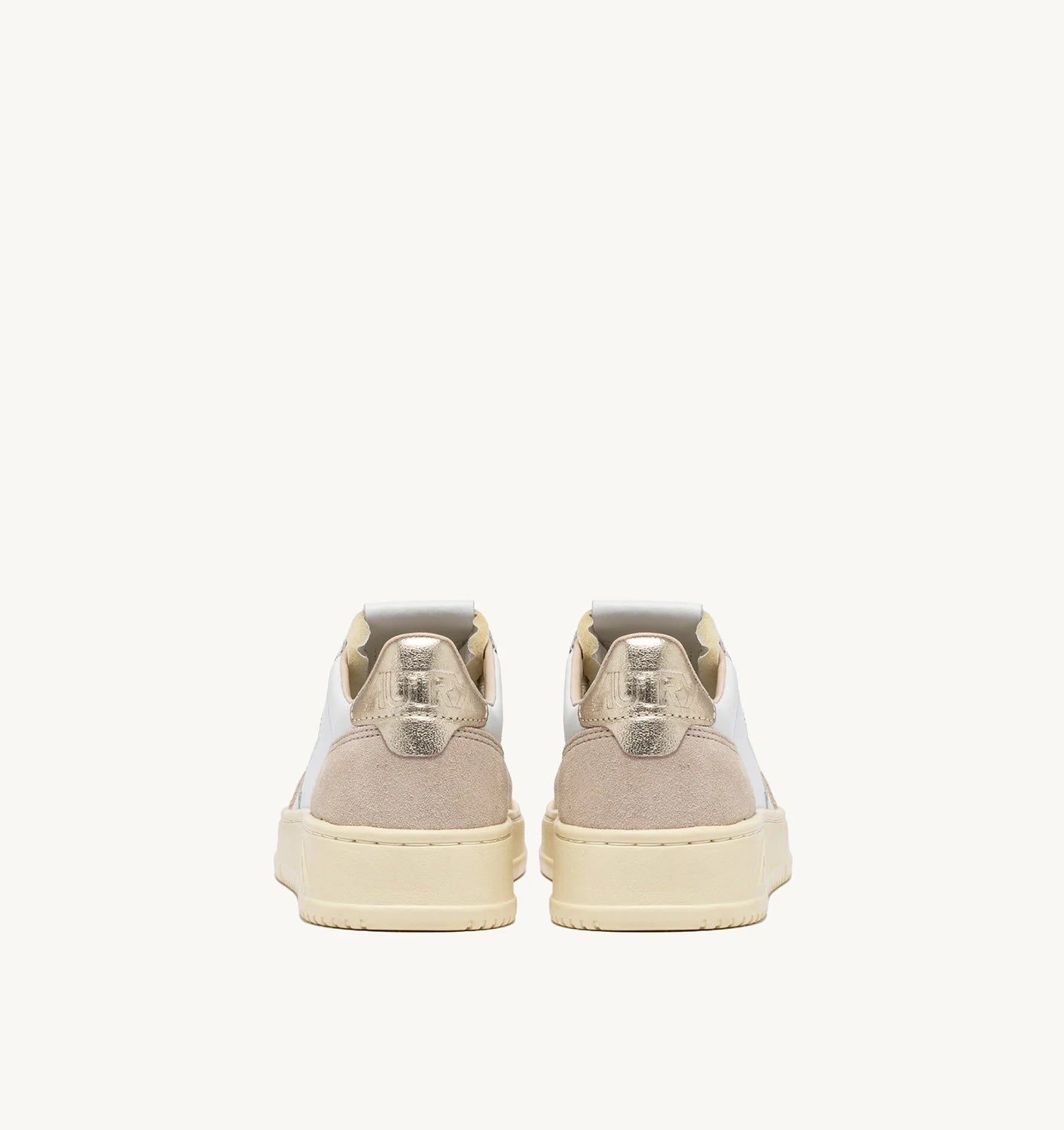 AUTRY SNEAKERS MEDALIST LOW IN PELLE E SUEDE BIANCA E ORO