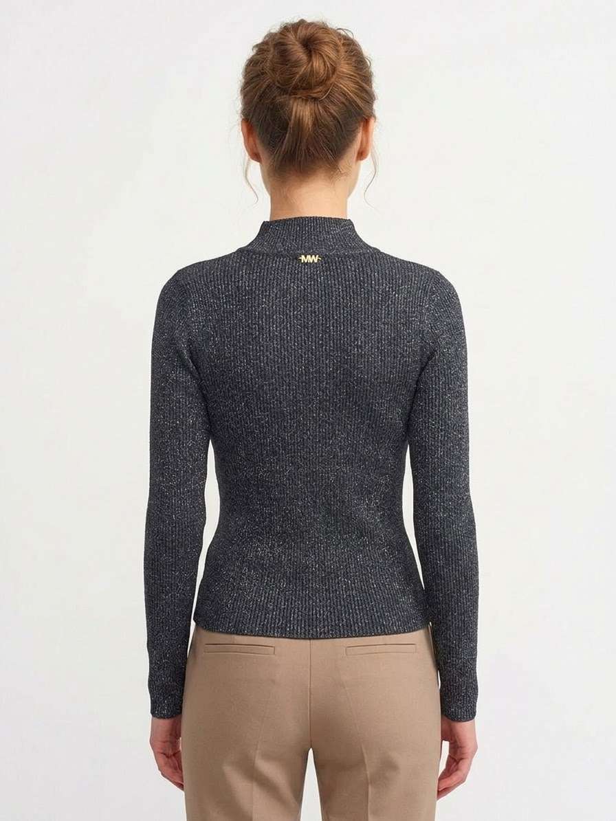 Maglia Donna Lupetto a Costine con Lurex
