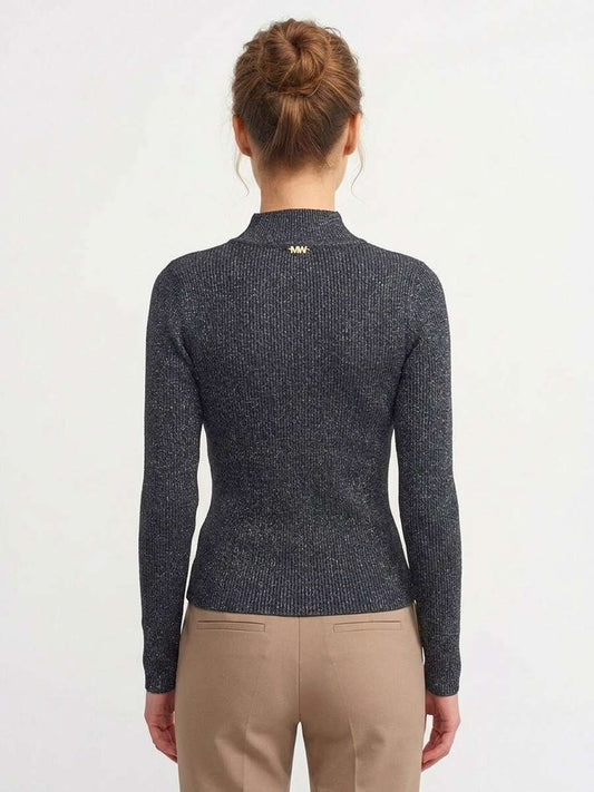Maglia Donna Lupetto a Costine con Lurex