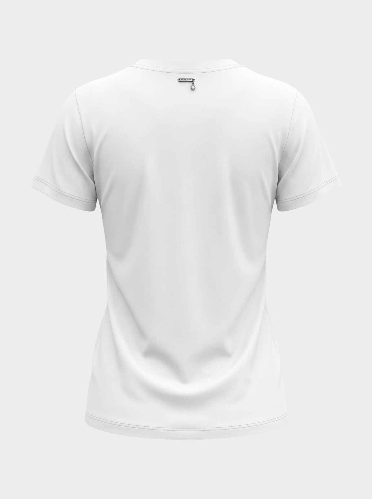 T-shirt girocollo in jersey con spilla decorativa