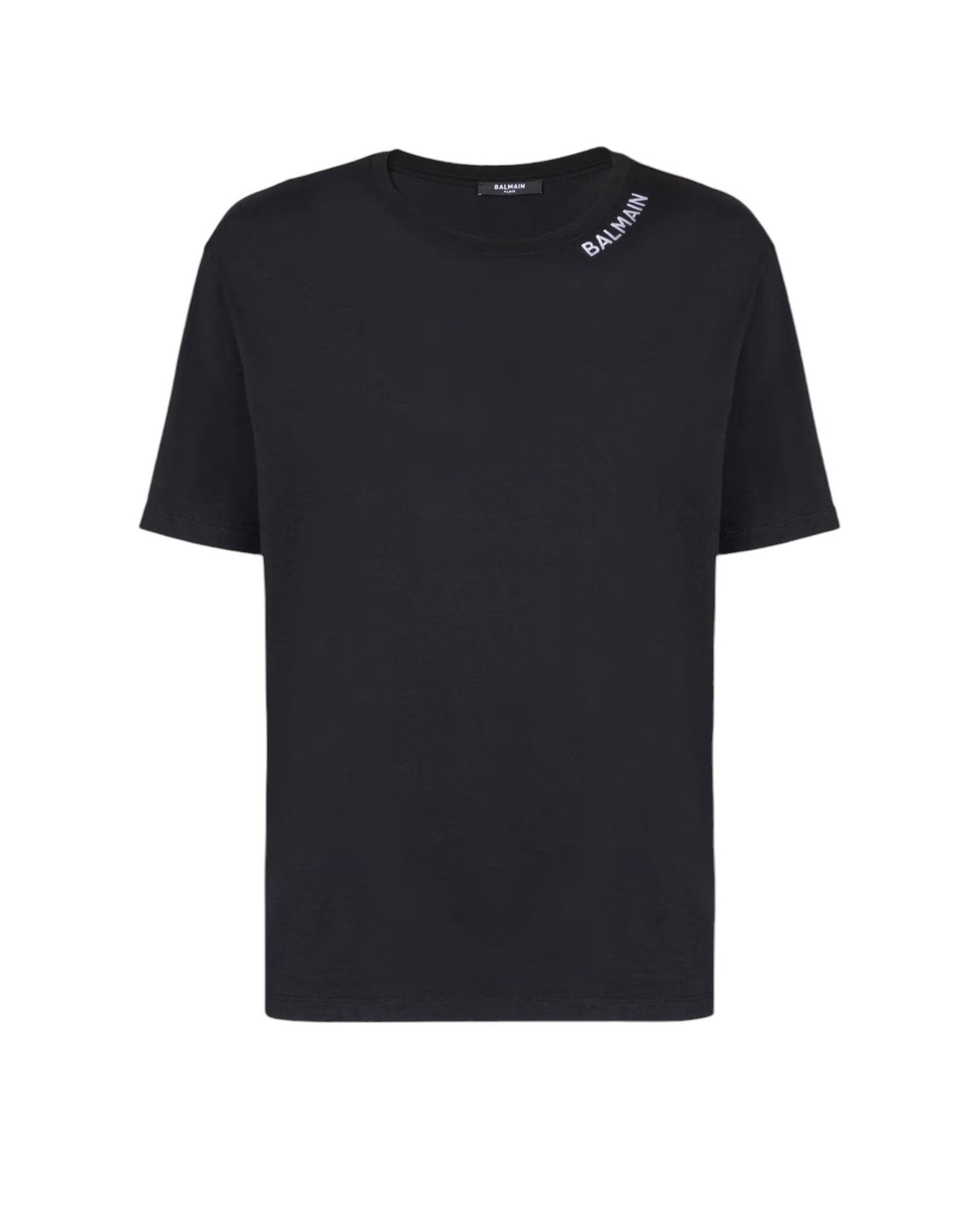 BALMAIN T-shirt con ricamo Balmain sul collo