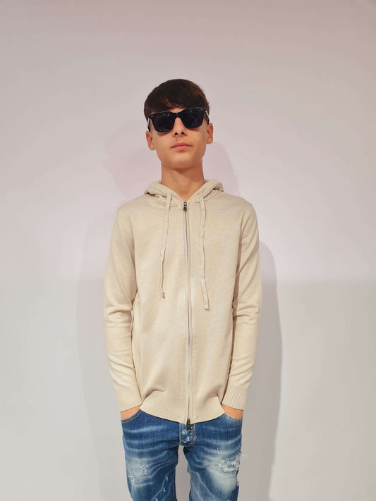 INNESCO MAGLIONE CARDIGAN CON CAPPUCCIO