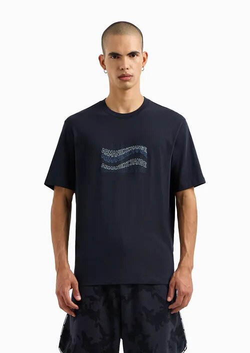 ARMANI EXCHANGE T-shirt regular fit con stampa effetto onde